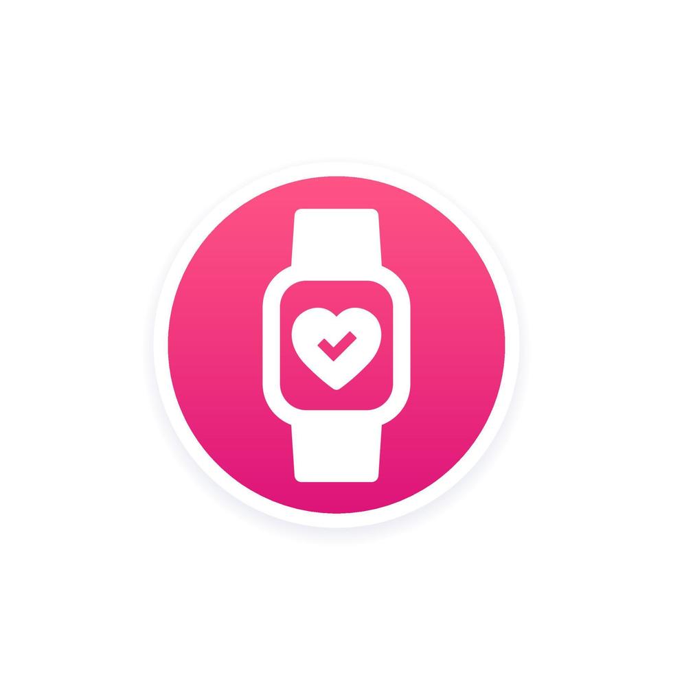 Heart rate in smart watch vector icon