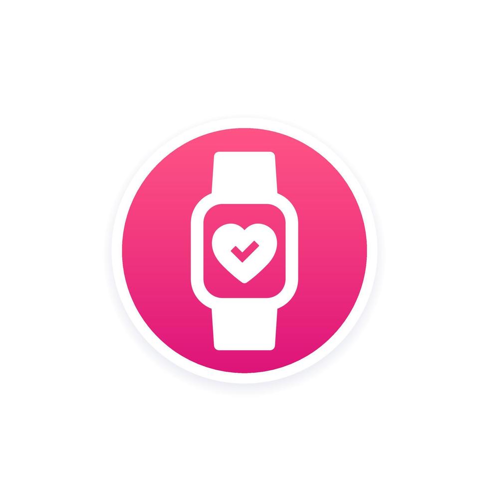 Heart rate in smart watch vector icon