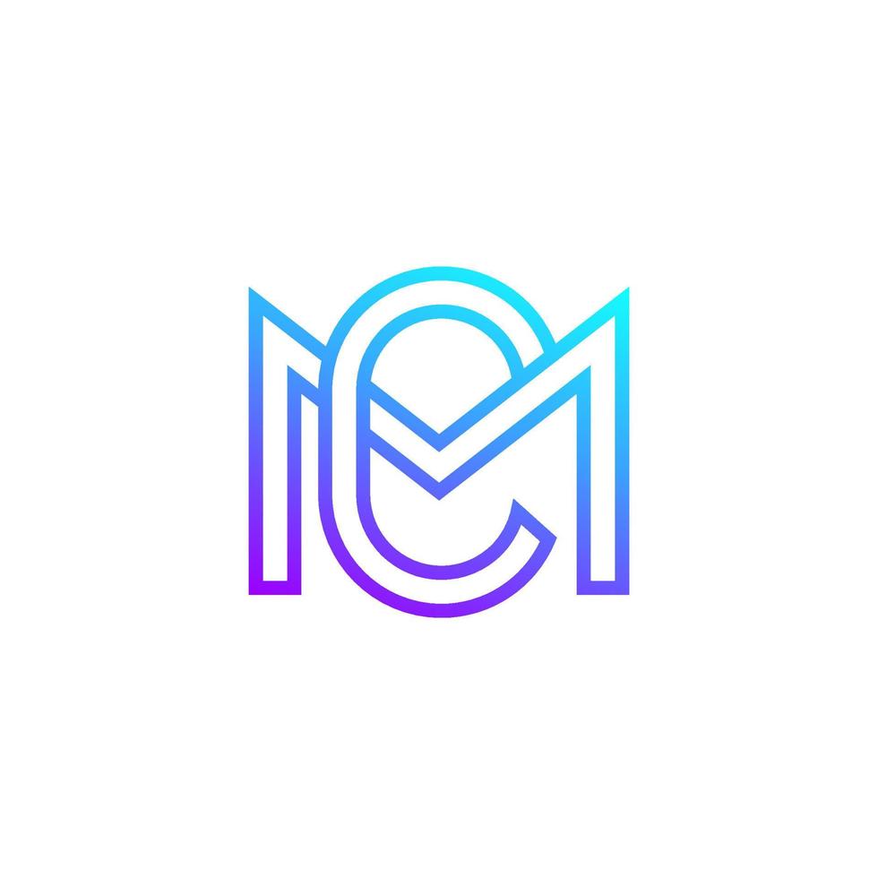 CM letters logo, line monogram vector