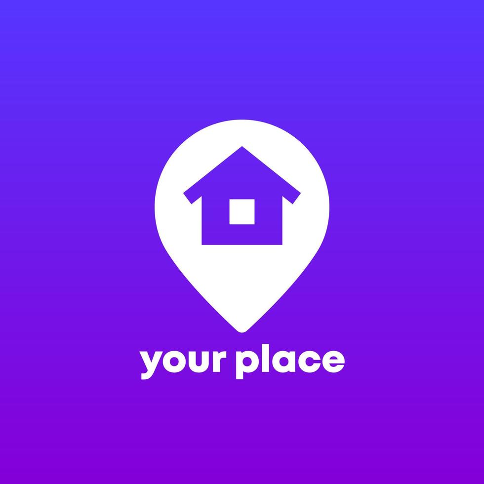 home, house and pin marker icon vector