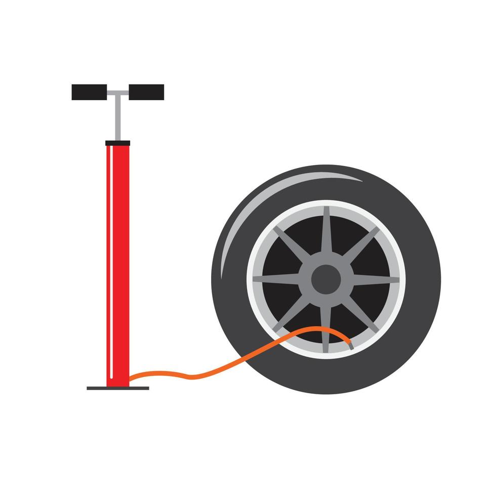 diseño de vector de ilustración de neumático de coche de bomba