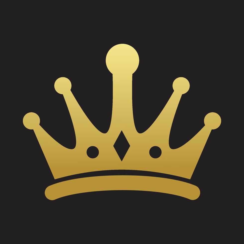 gold king crown logo vector design