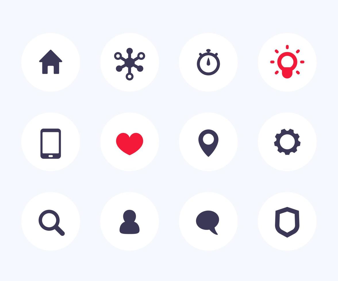 Basic web icons set vector