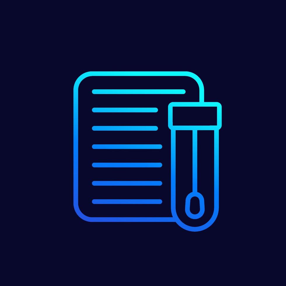 Nasal swab test icon, linear vector