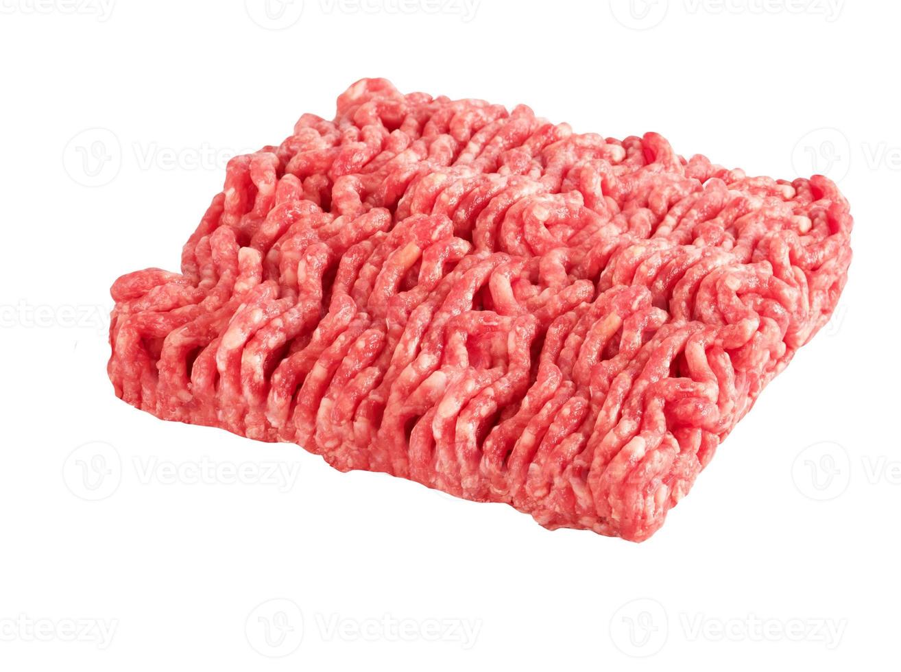 raw ground beef wagyu, minced isolated on white background photo