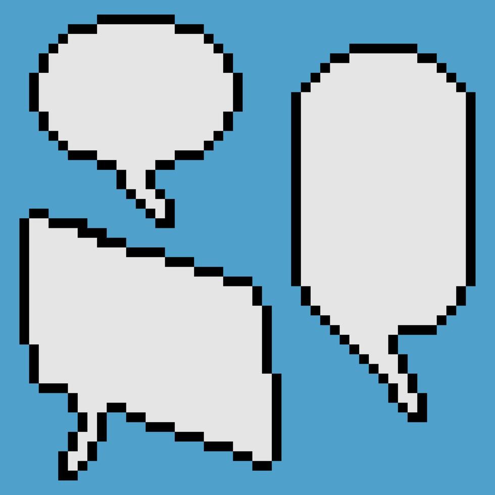 Speech bubble,  place for text boxes with pixel art. Vector illustration.