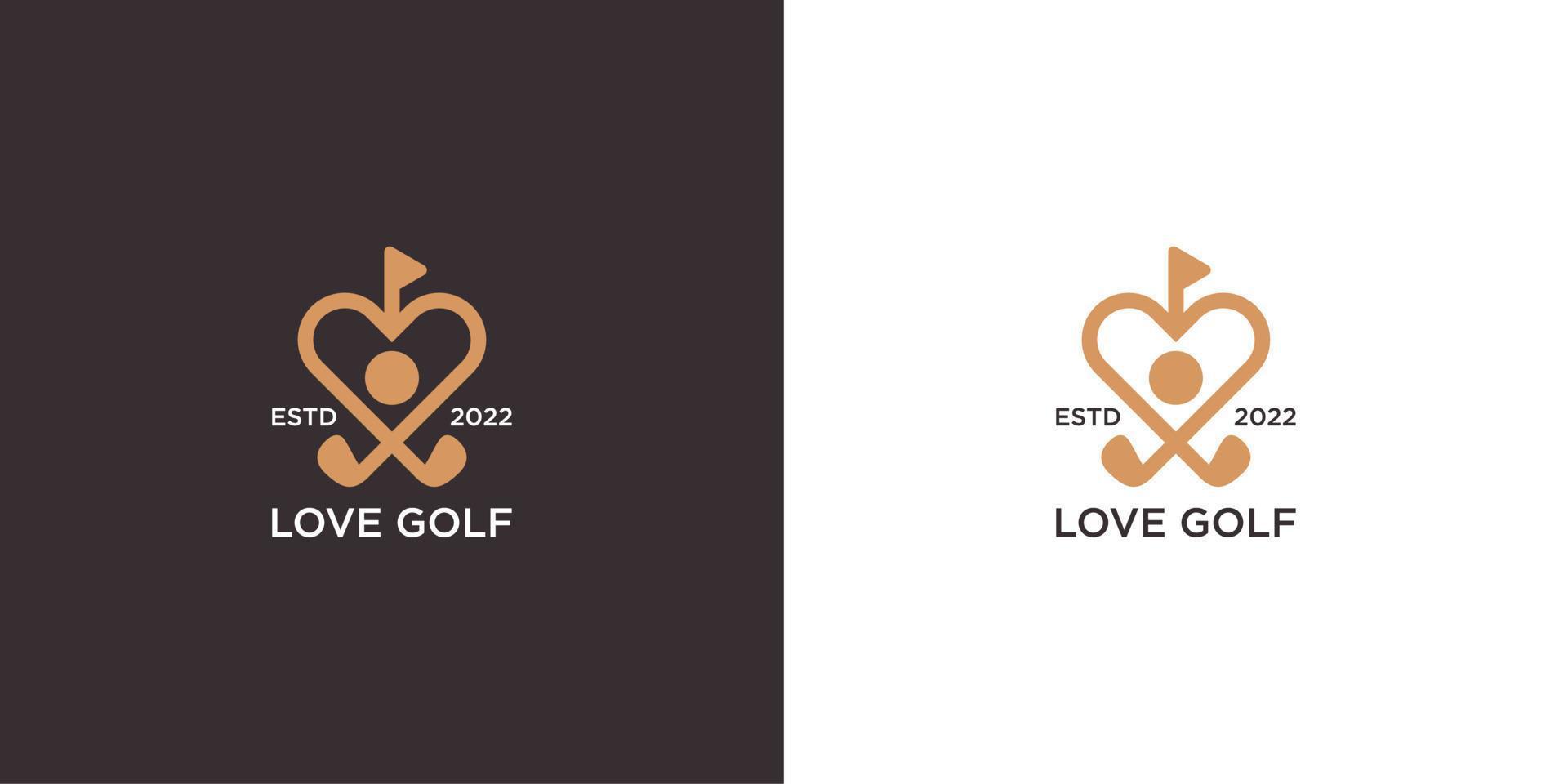 amor golf logo vintage retro vector