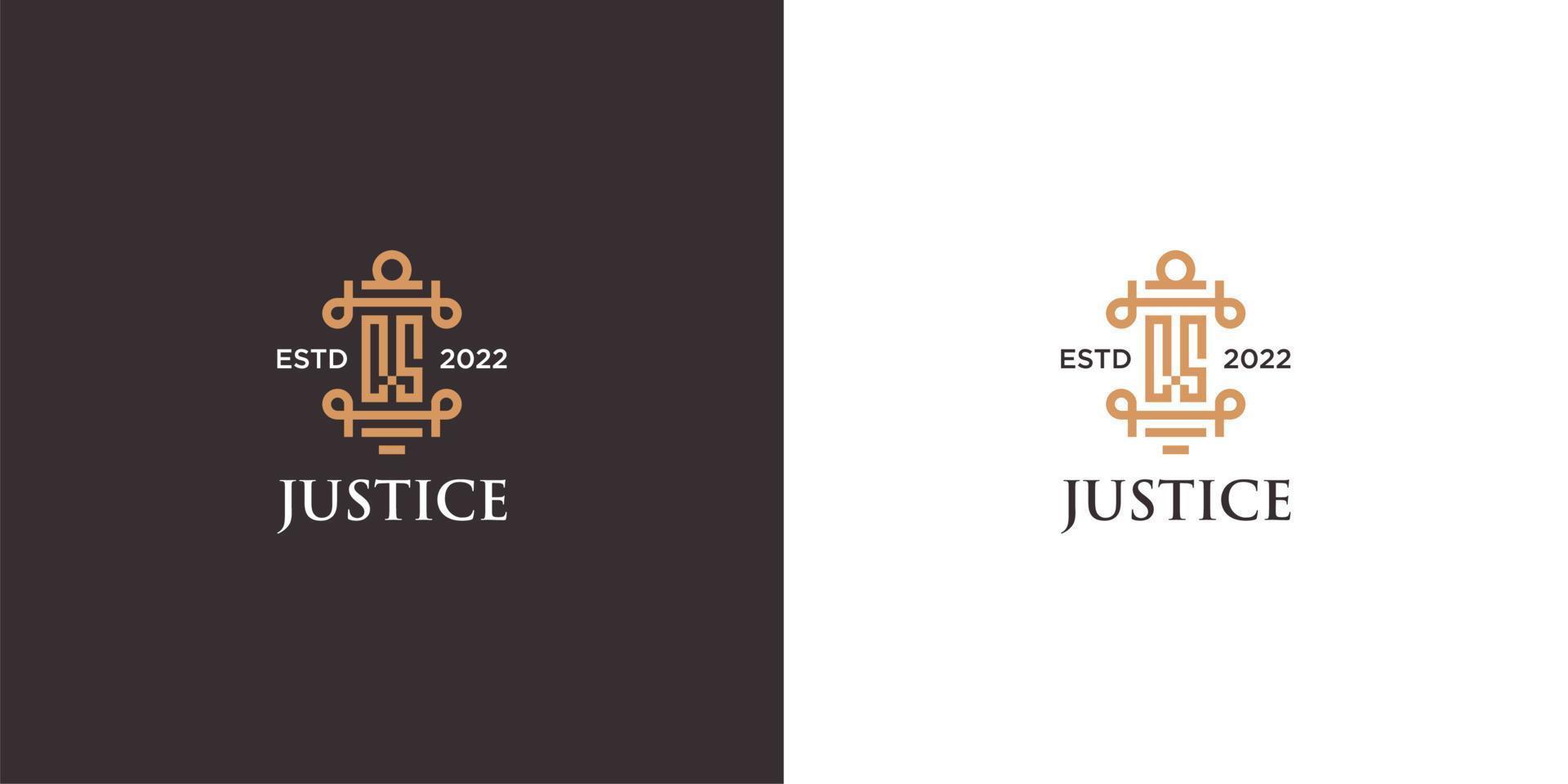 Letter cs law firm logo vintage retro vector