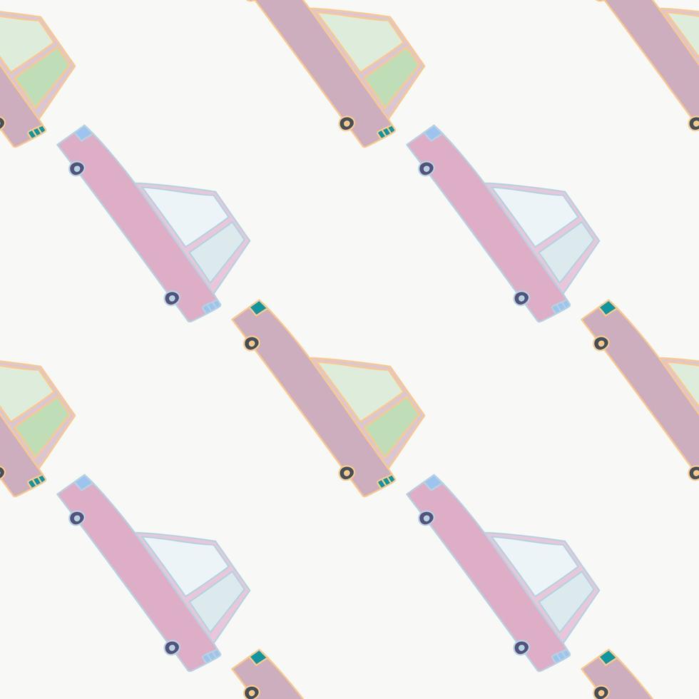 Doodle cars seamless pattern. Transport wallpaper. Kids automobile background. vector