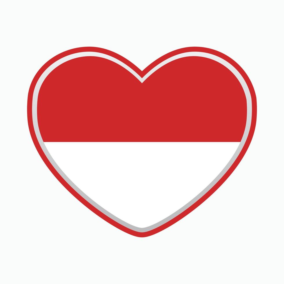 Indonesia love shape icon free asset vector