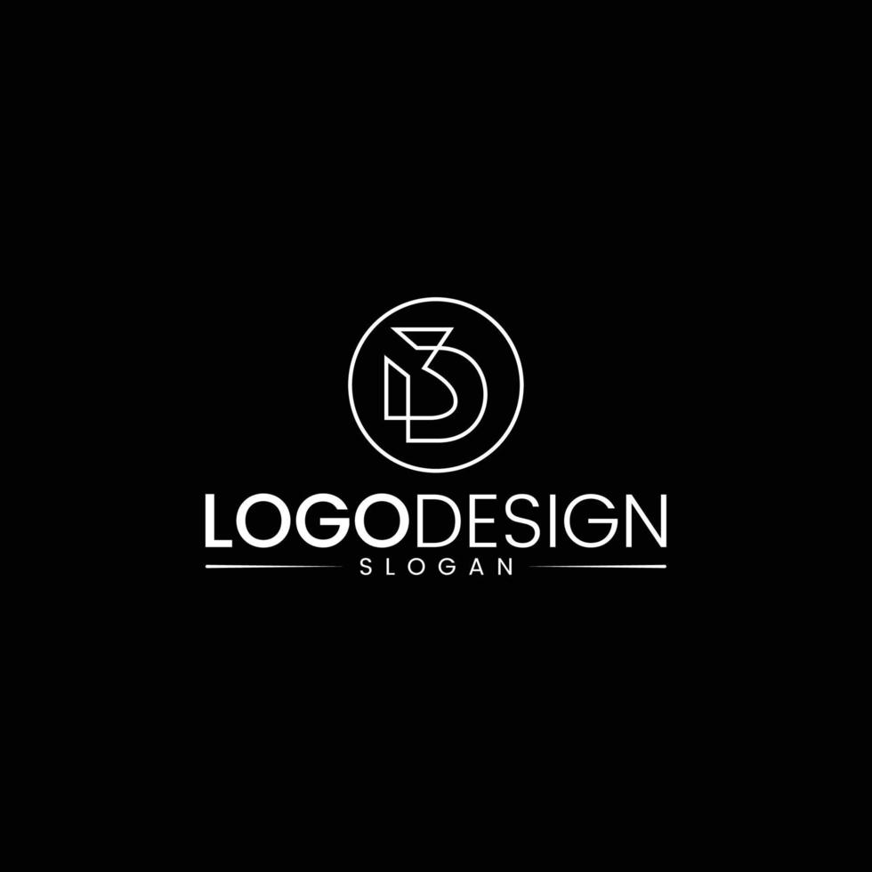 Minimalist modern line art letter 3D logo, alphabet letters monogram icon logo 3d vector logo