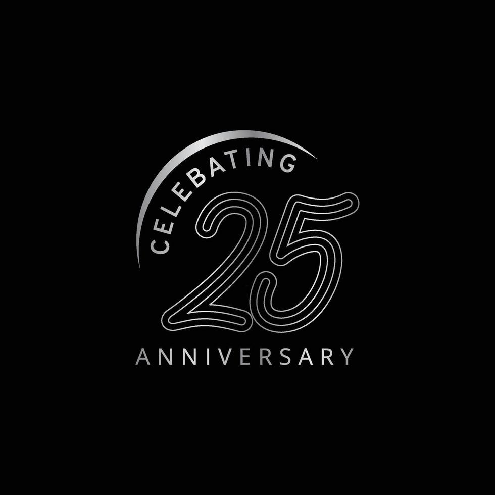 Number 25 Logo, Monogram Number 25 logo multi-line style, usable for anniversary and business logos, flat design logo vector