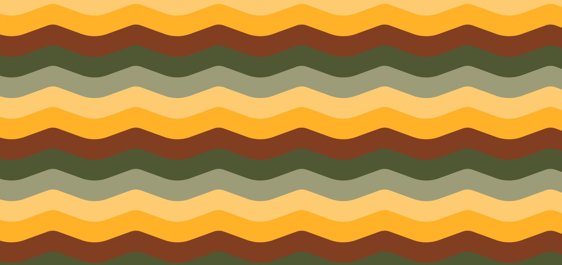 Abstract yellow and green stripes wave pattern background and texture vector