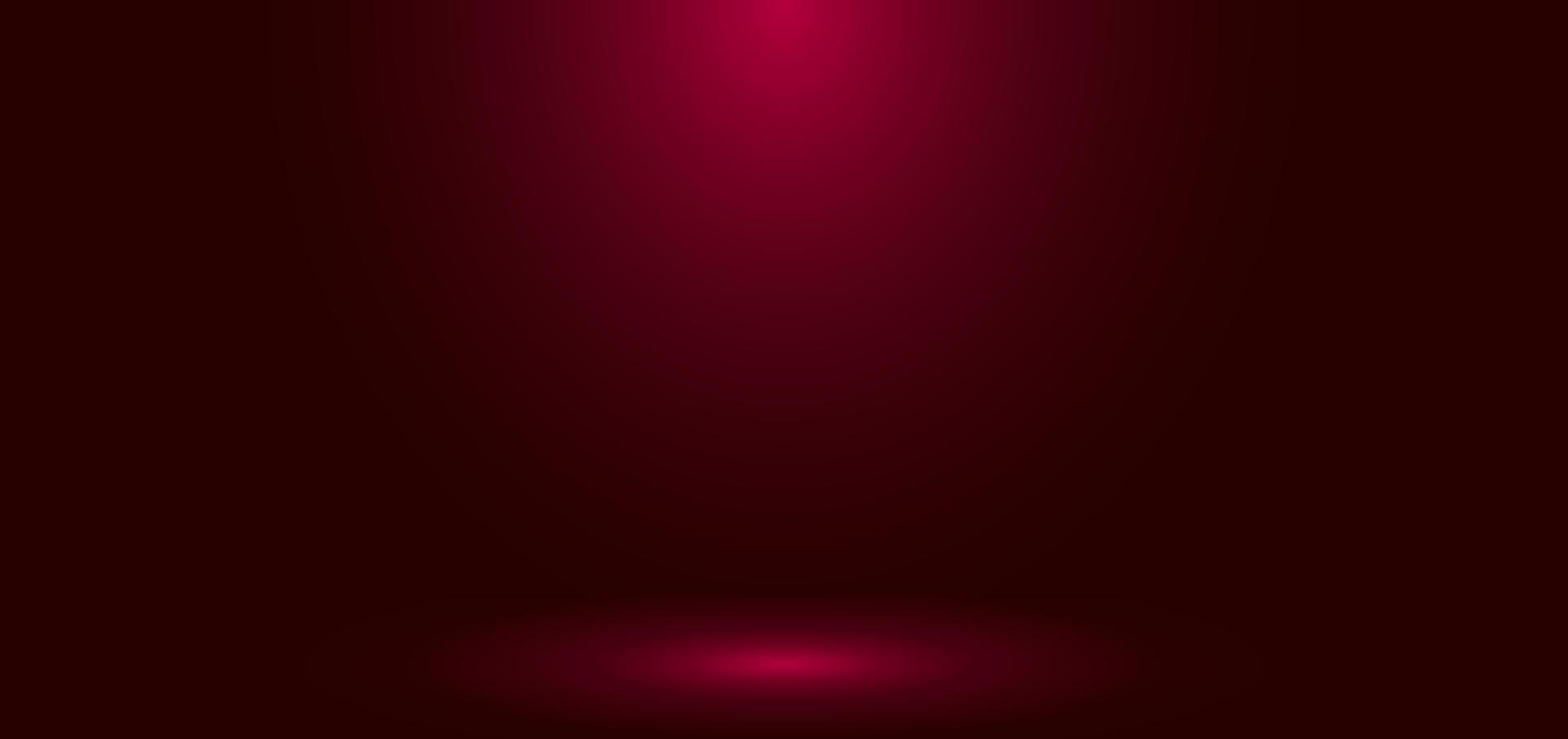 Red gradient wall studio empty room abstract background with lighting vector