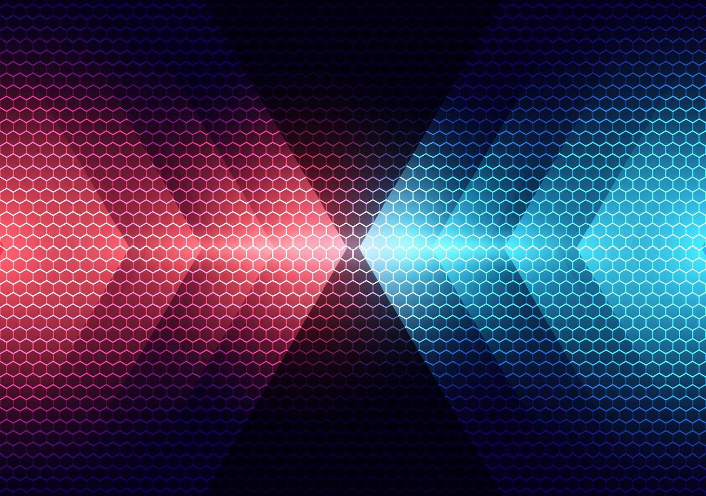 Abstract technology futuristic concept red and blue light arrows on