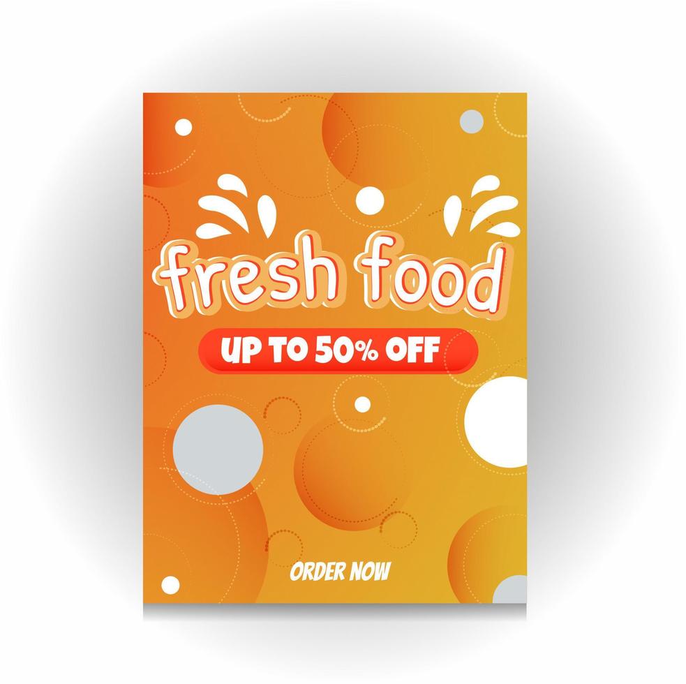 Flyer or Social Media Post Template Themed Food With yellow background vector