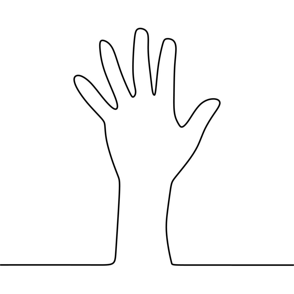 continuous line drawing on hand gestures vector