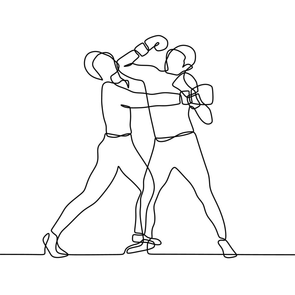 continuous line drawing on fight vector