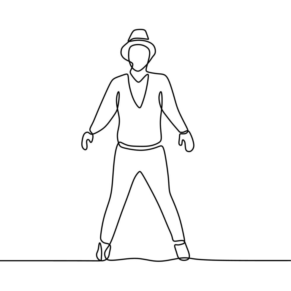 continuous line drawing on someone is dancing vector