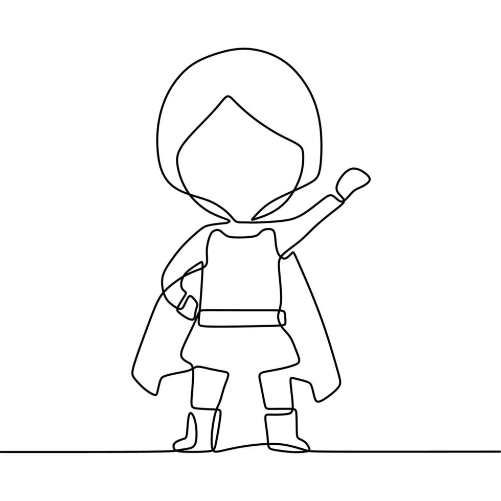 continuous line drawing on heroes vector