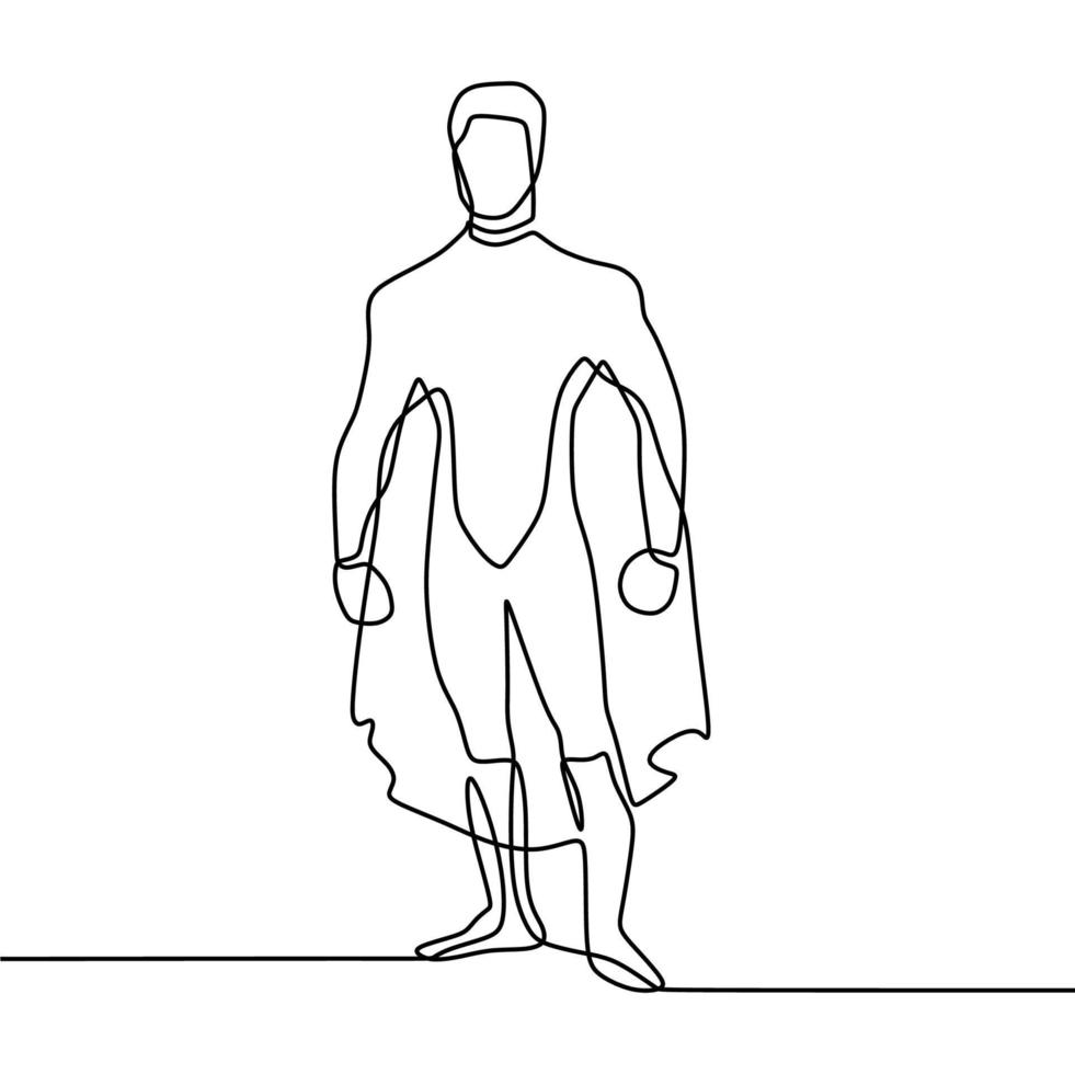 continuous line drawing on heroes vector