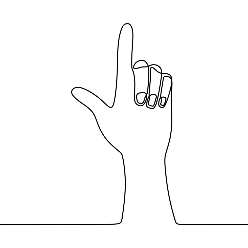 continuous line drawing on hand gestures vector