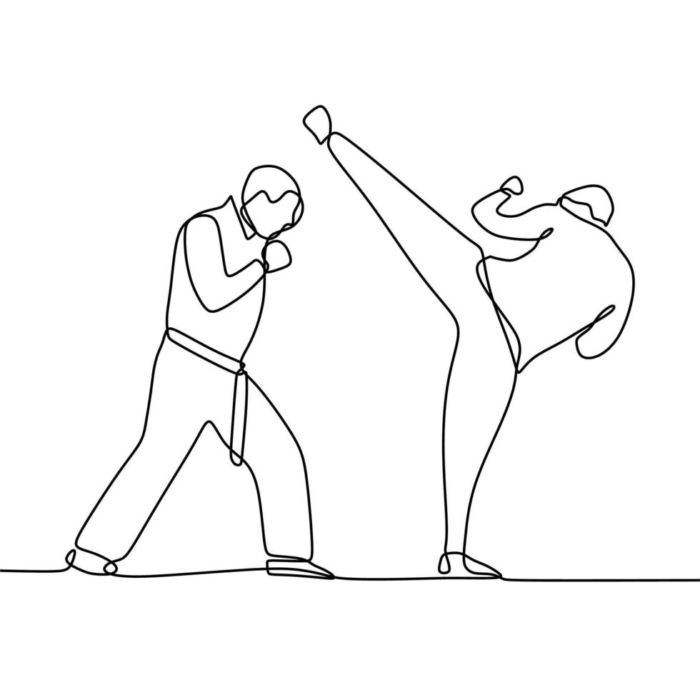 continuous line drawing on fight vector