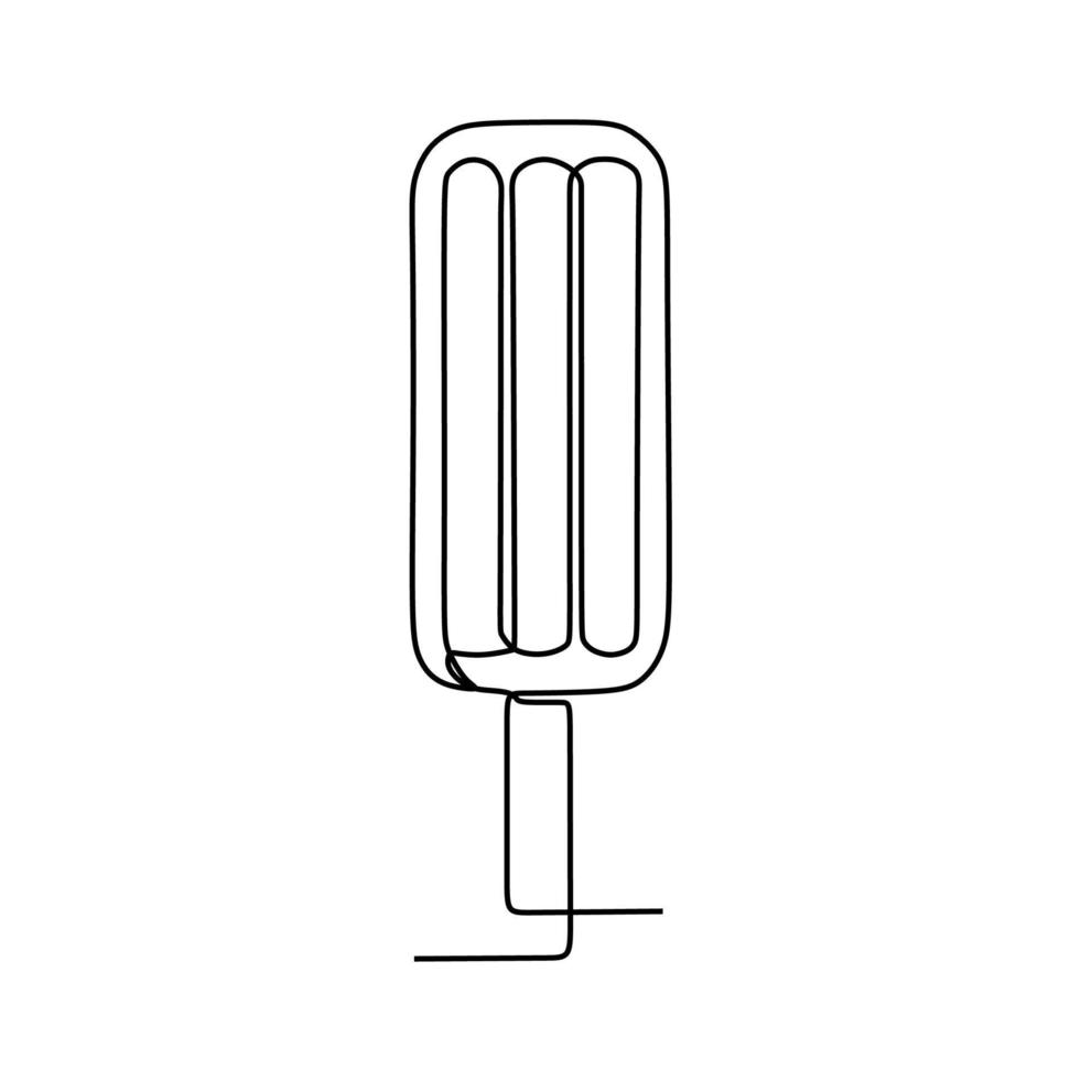 continuous line drawing on ice cream vector