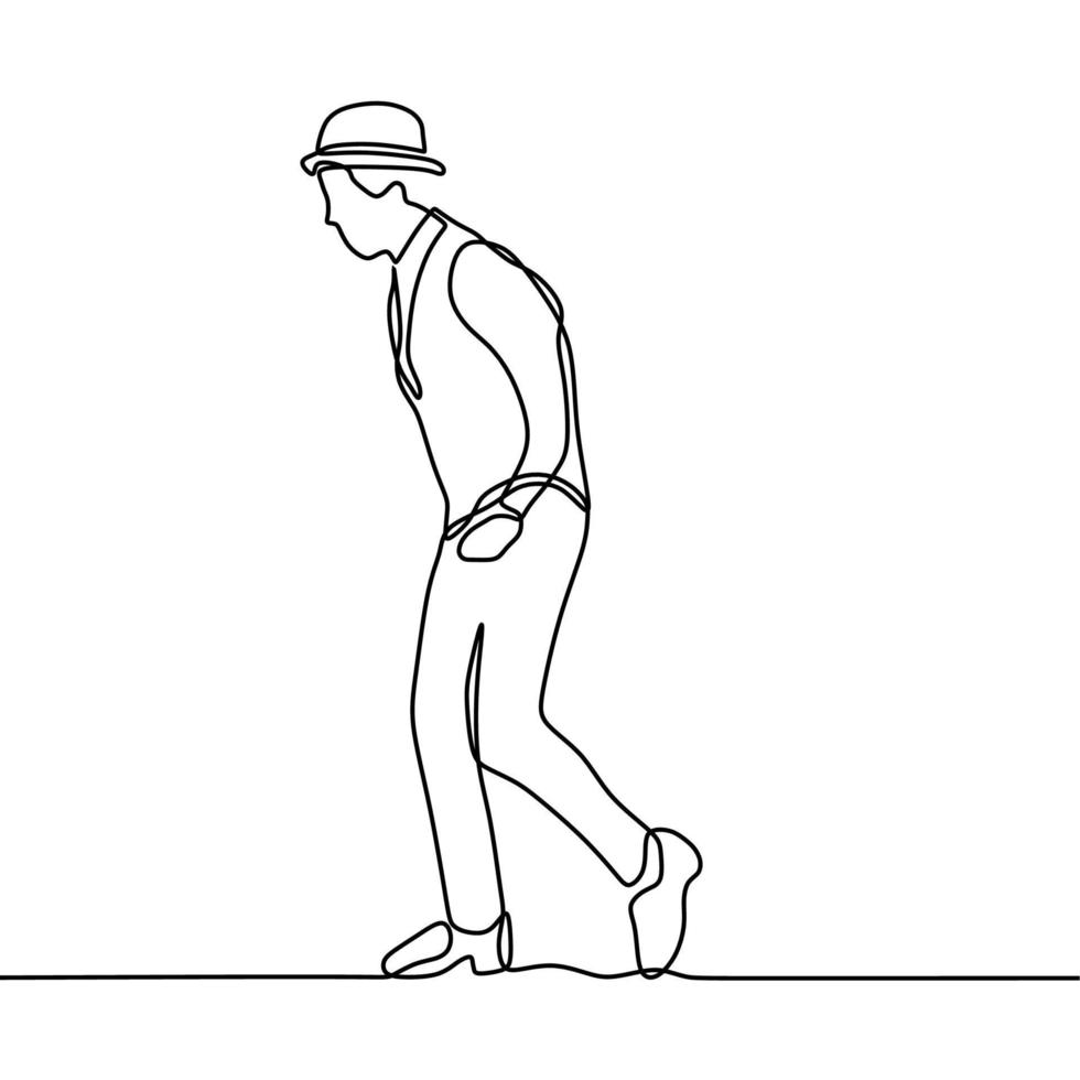 continuous line drawing on someone is dancing vector