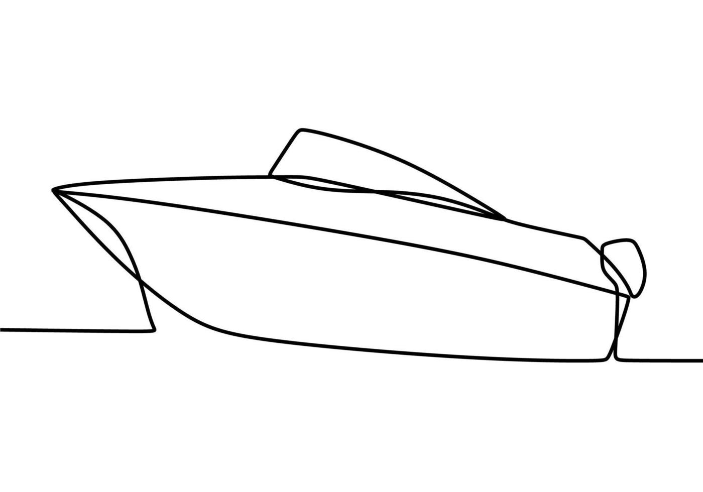 Premium Vector  Continuous line drawing from the boat traveling at high  speed in the waters.