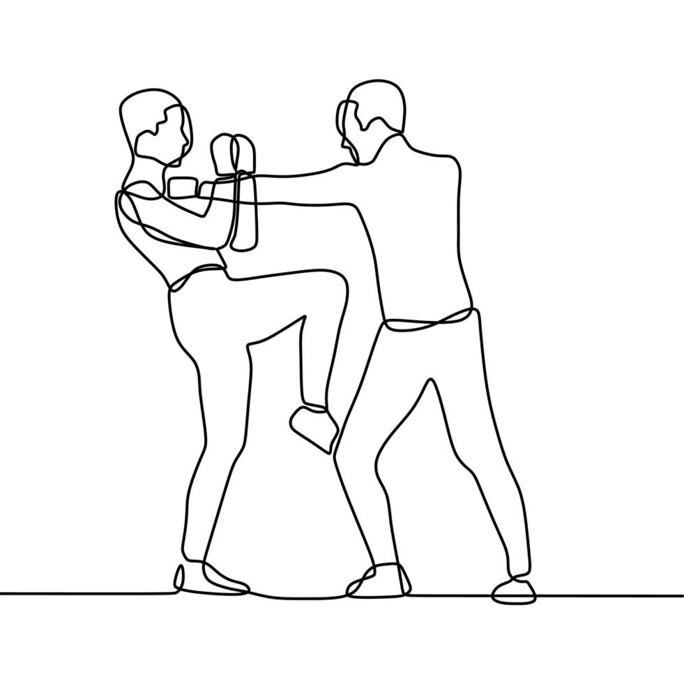 continuous line drawing on fight vector