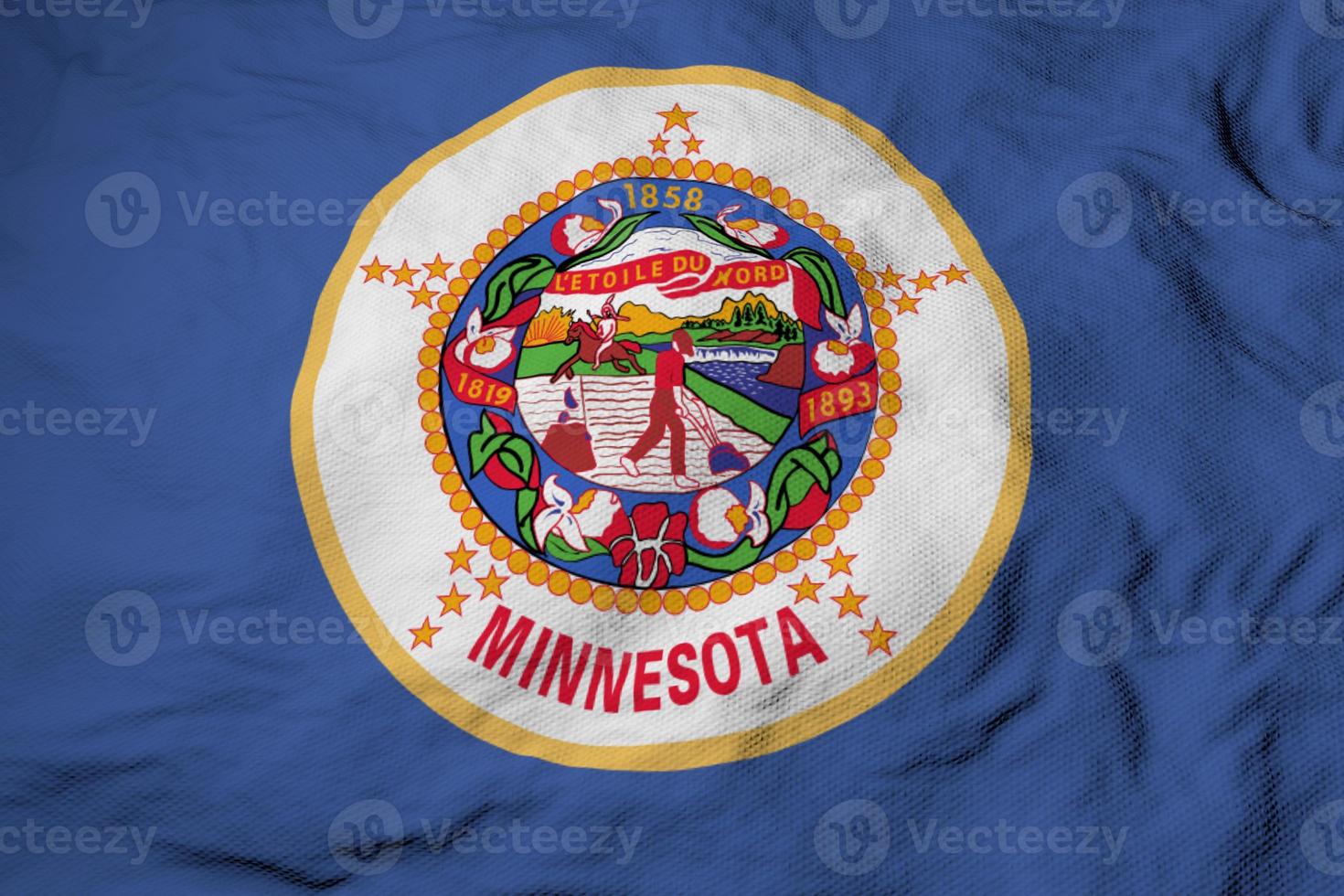 Flag of Minnesota in 3D rendering photo