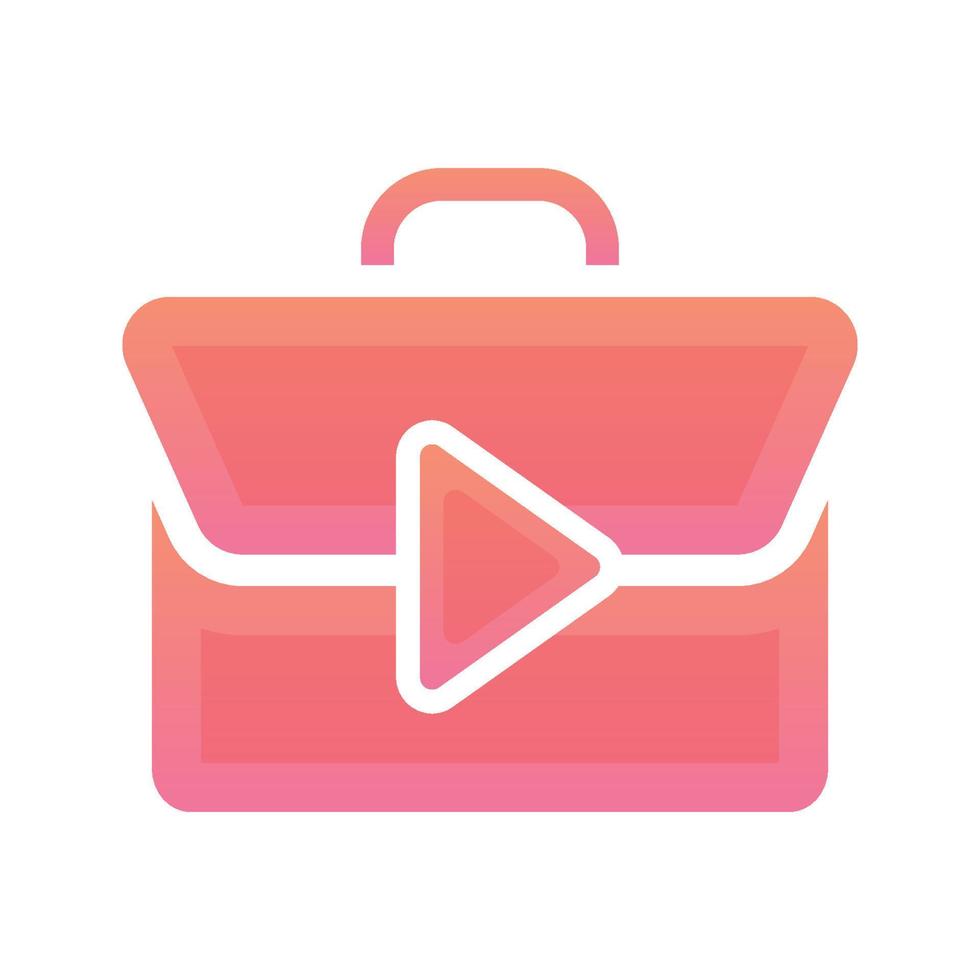 suitcase play logo gradient design template icon element vector
