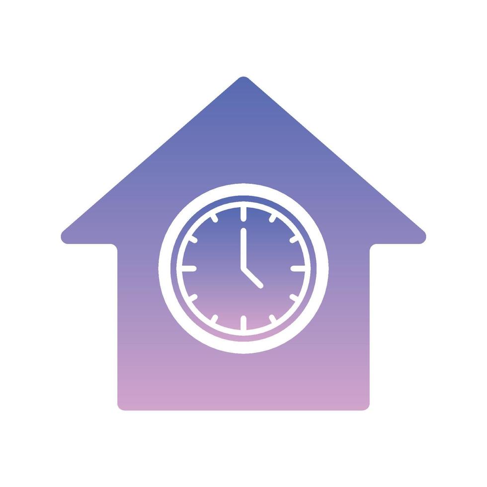 clock home logo gradient design template icon element vector