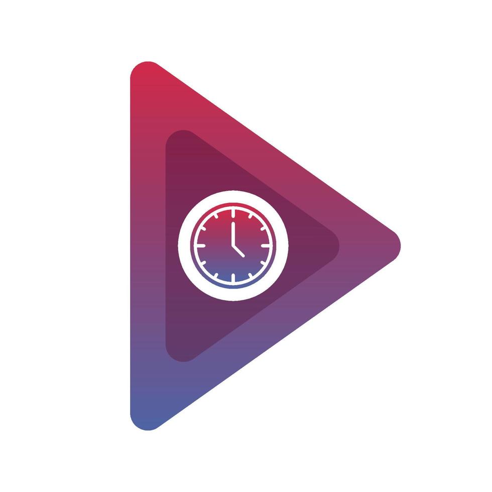 clock play logo gradient design template icon element vector