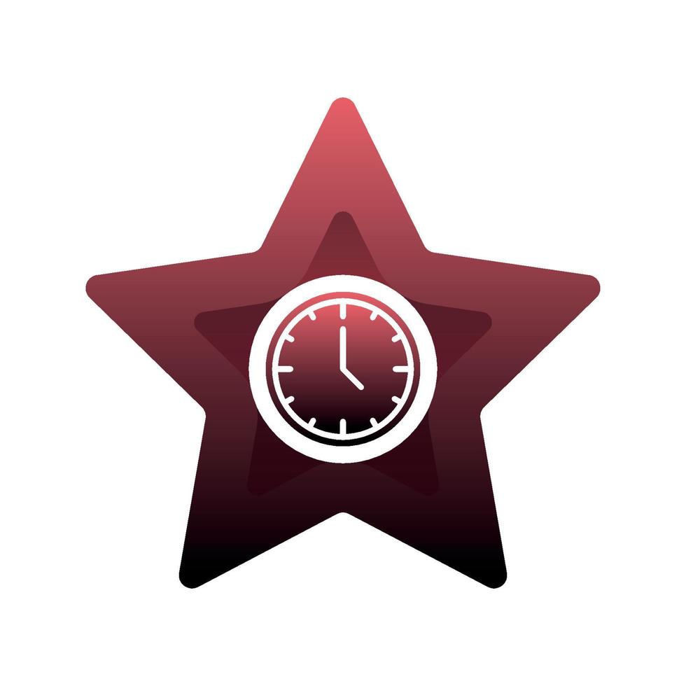 clock star logo gradient design template icon element vector