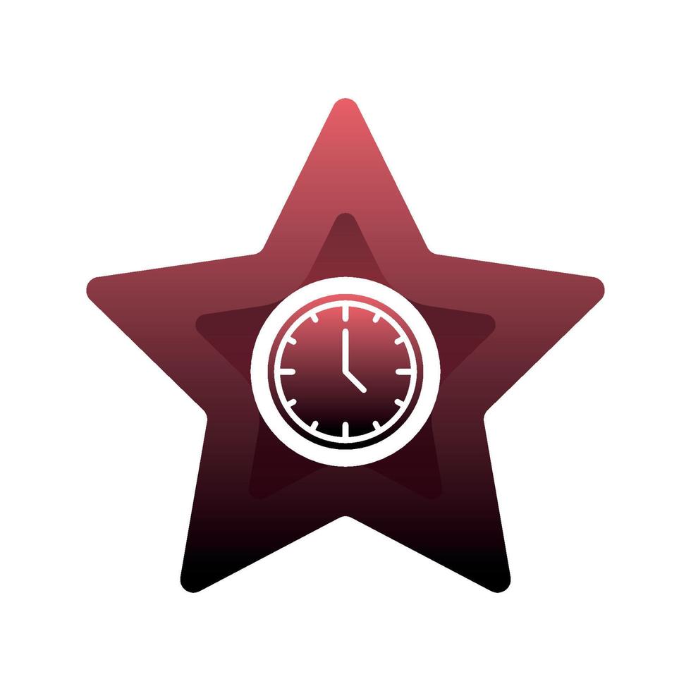 elemento de icono de plantilla de diseño de degradado de logotipo de estrella de reloj vector