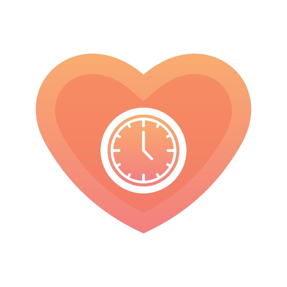 reloj amor logo degradado diseño plantilla icono elemento vector