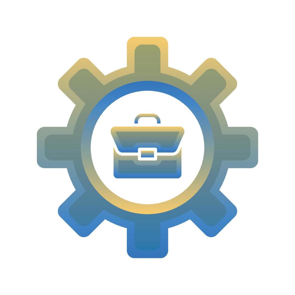 suitcase gear logo gradient design template icon element vector