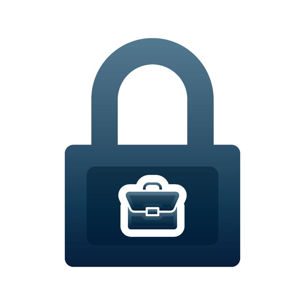 suitcase lock logo gradient design template icon element vector
