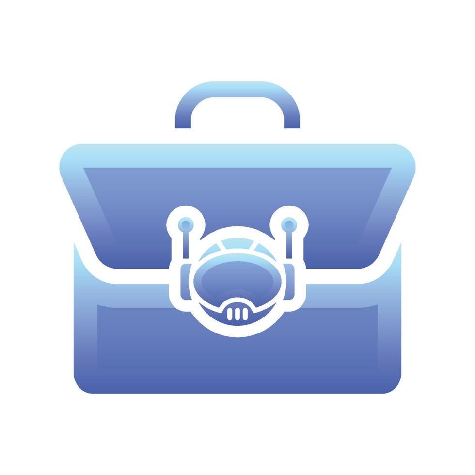 suitcase robot logo gradient design template icon element vector