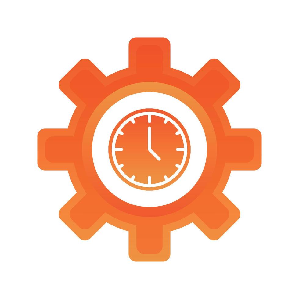 clock gear logo gradient design template icon element vector