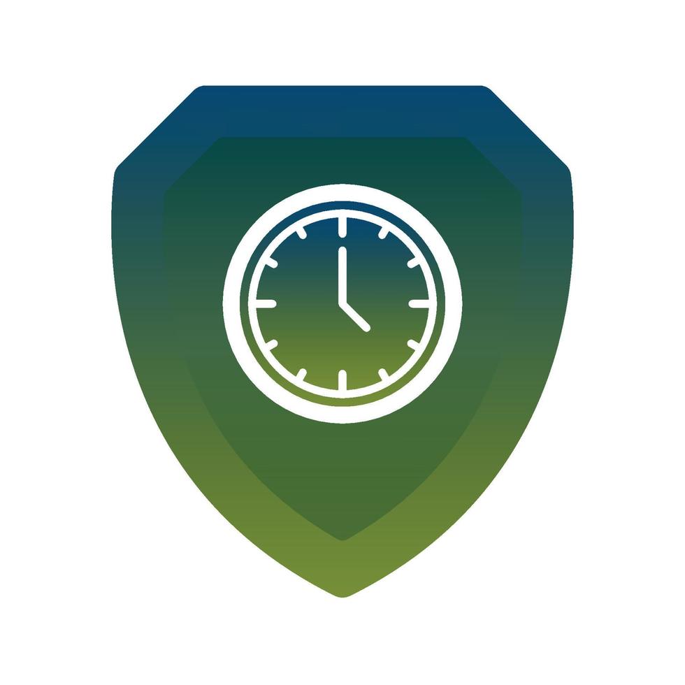 clock shield logo gradient design template icon element vector