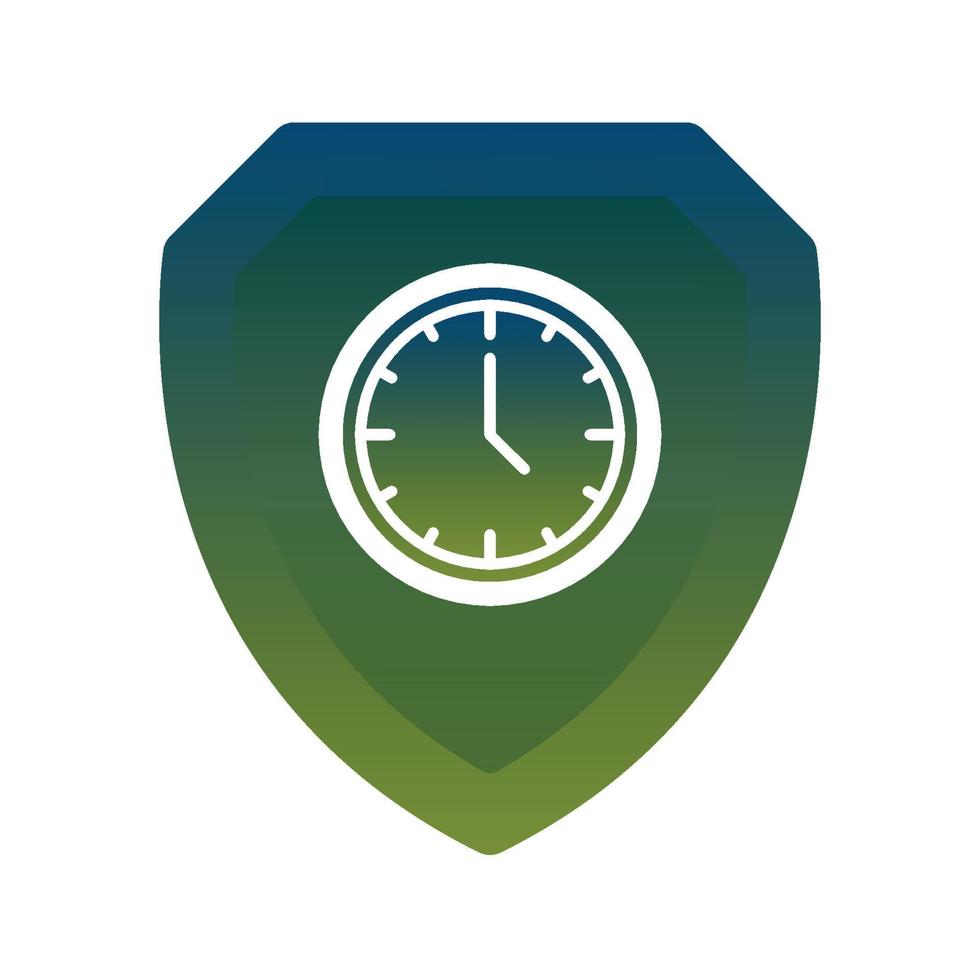 clock shield logo gradient design template icon element vector