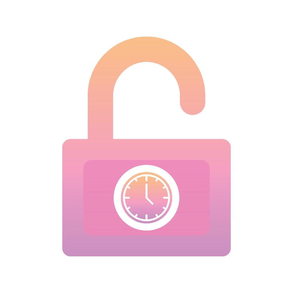 clock padlock logo gradient design template icon element vector