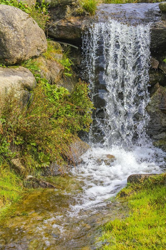 Small waterfall river and stream on Brocken mountain Harz Germany. photo