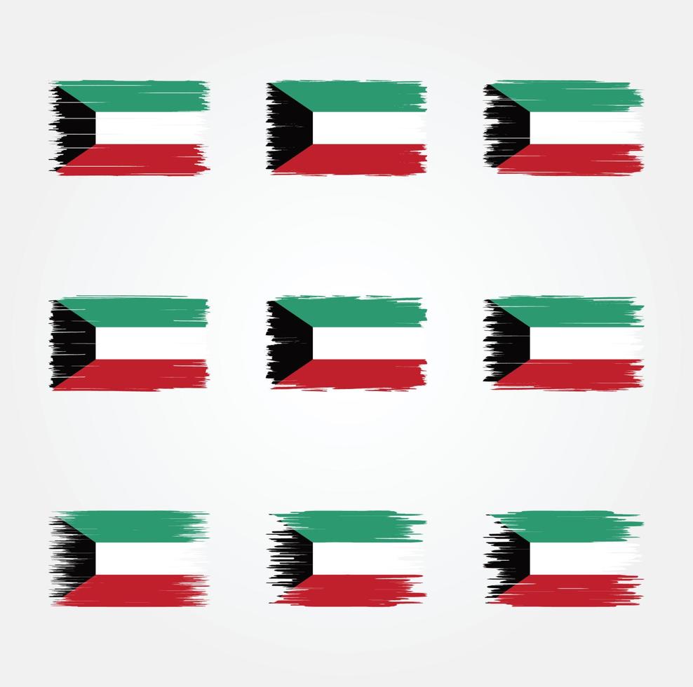 pincel de bandera de kuwait. bandera nacional vector