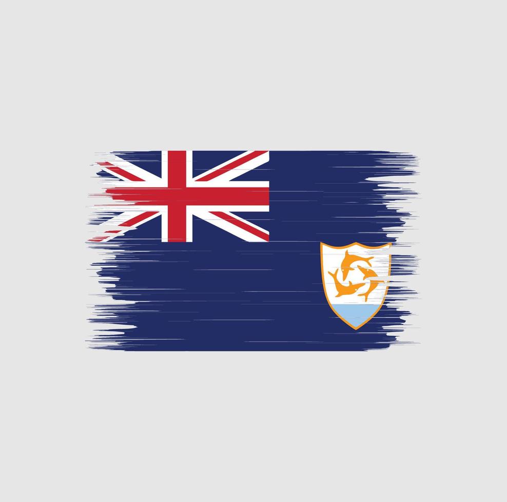 Anguilla Flag Brush. National Flag vector