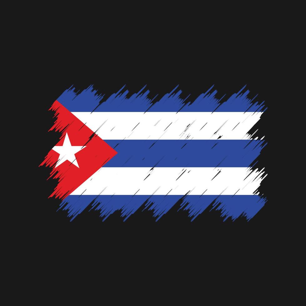 cepillo de la bandera de cuba. bandera nacional vector