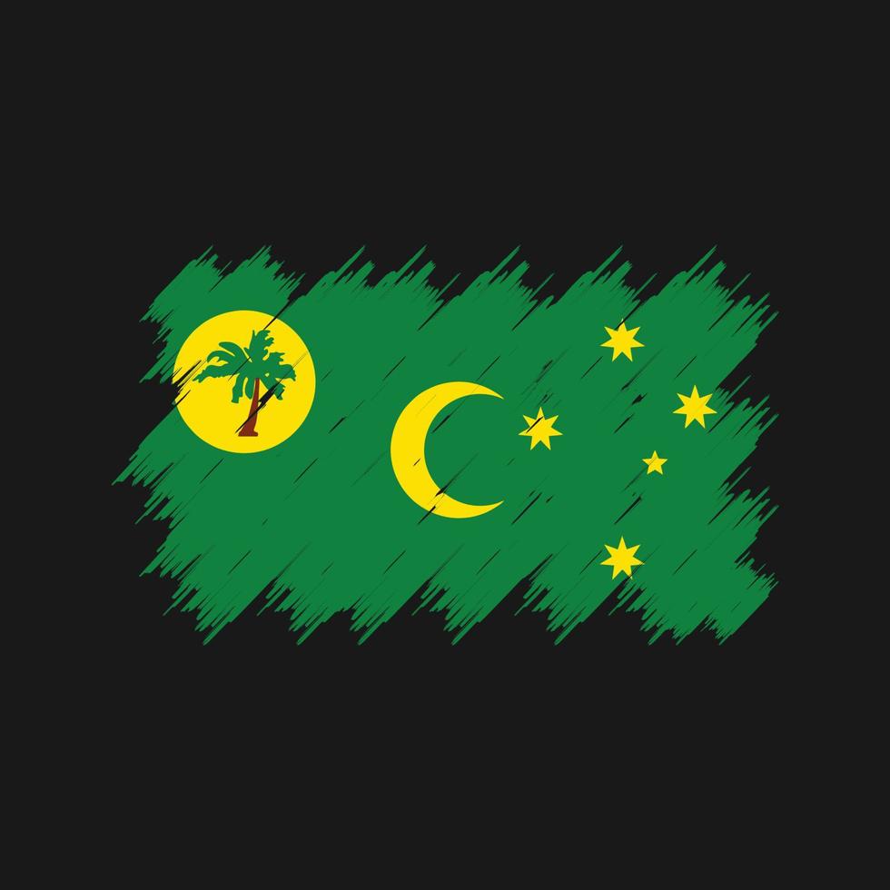Cocos Islands Flag Brush. National Flag vector